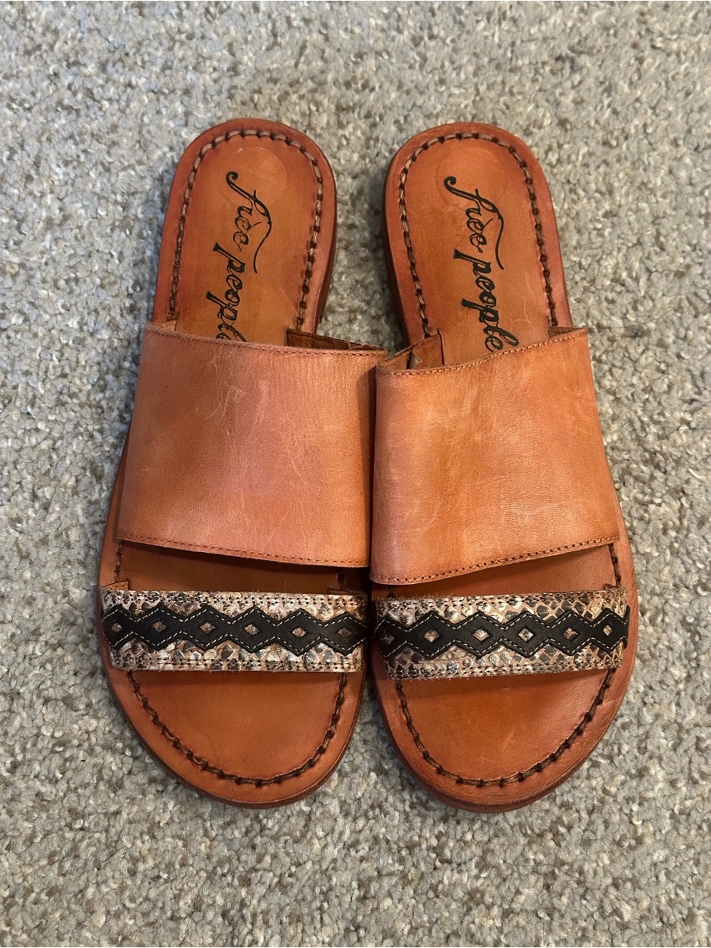 Free People - Leather Saturday Slide Sandals Size 37